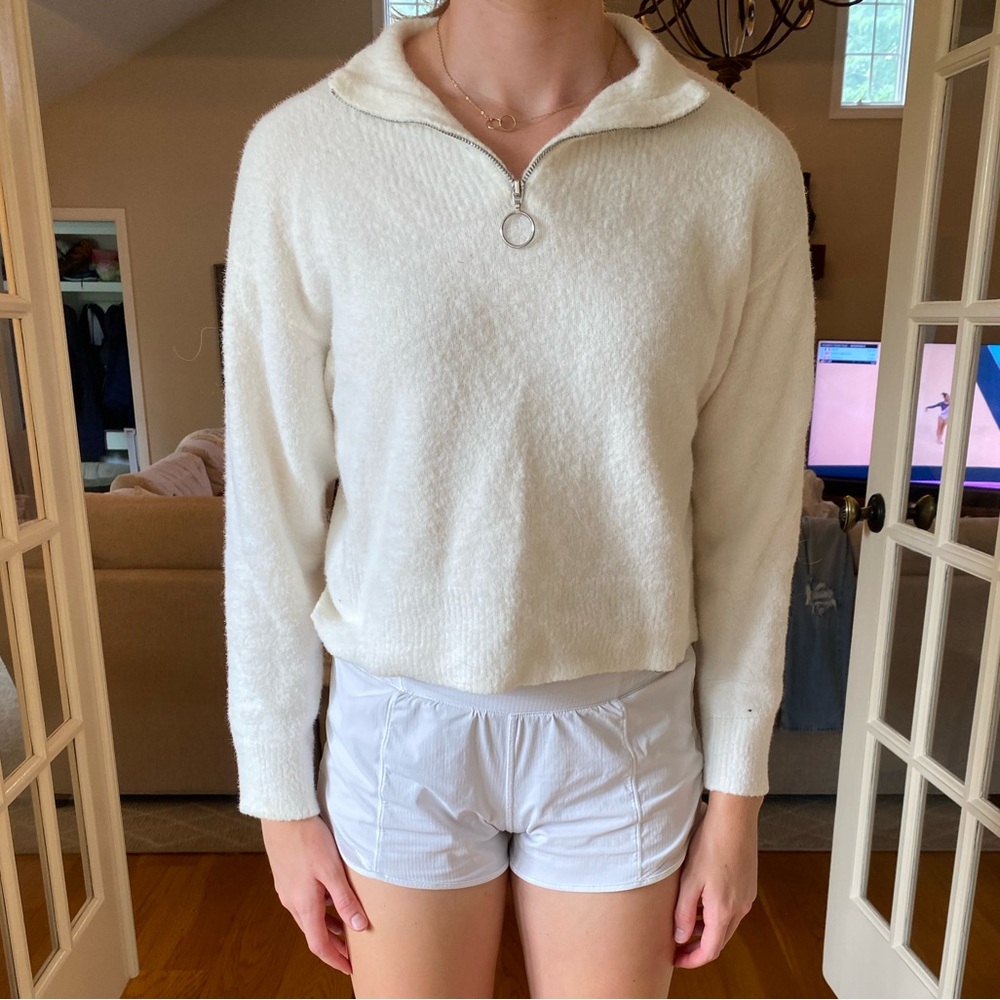 Kendall & Kylie White Fuzzy Sweater